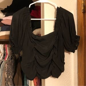 black formal blouse short sleeve top